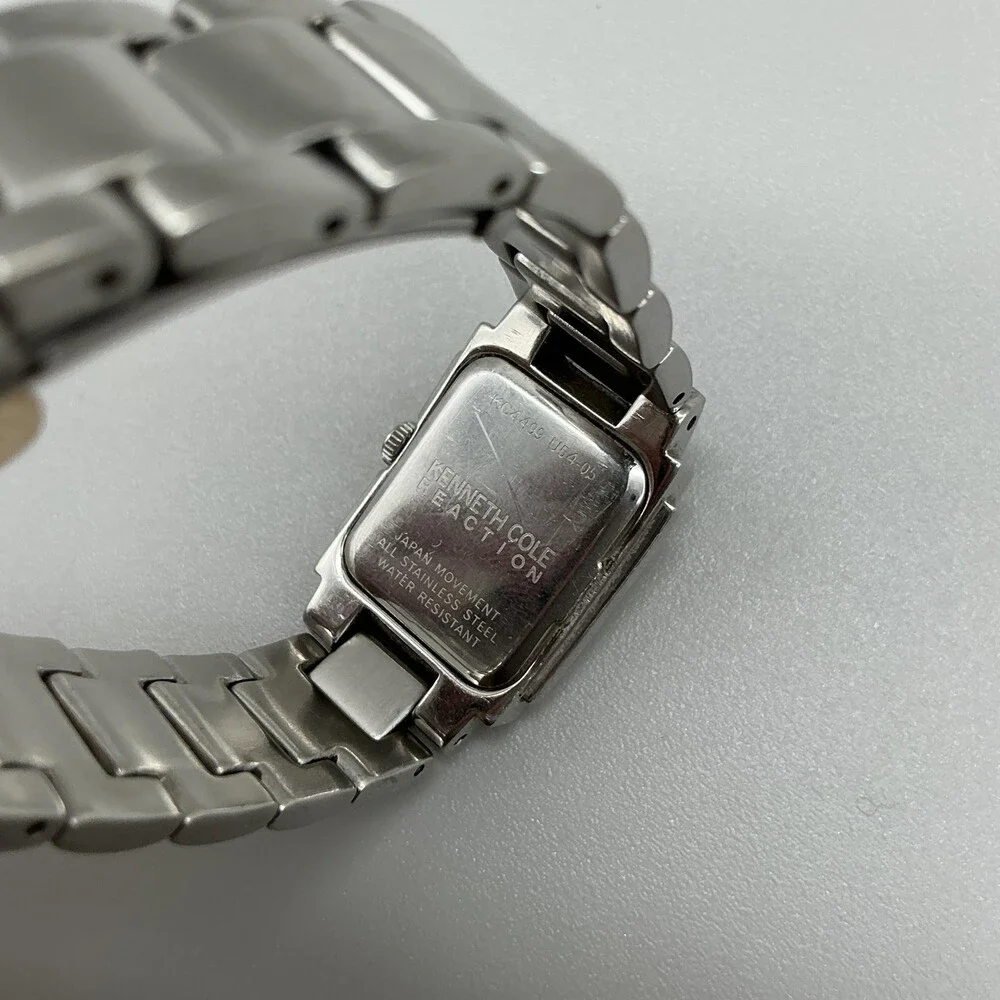 Kenneth Cole Reaction Womens Watch 21mm Silver Tone Bracelet New Battery 6